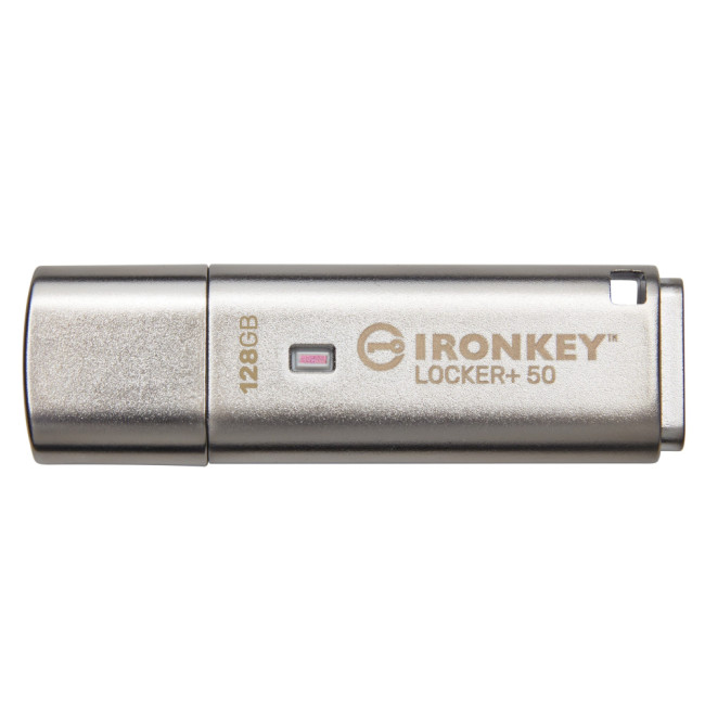 USB Stick Kingston Technology IronKey Locker+ 50 USB flash drive 128GB USB 3.2 Flash Drive - Silver