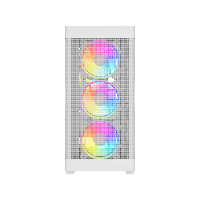 Vida Zephyr V2 Micro-ATX ARGB Tempered Glass Gaming PC Case - White