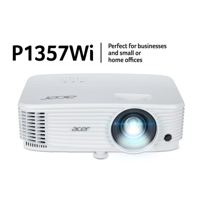 Acer P1357Wi WXGA (1280 x 800) 4,500 ANSI Luems Wireless projector with built in speakers