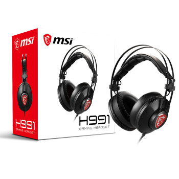 MSI H991 Wired Over-Ear Gaming Headset with Microphone Self-Adjusting Virtual 7.1 Surround Sound Intelligent Vibration System - S37-21000A1-V33