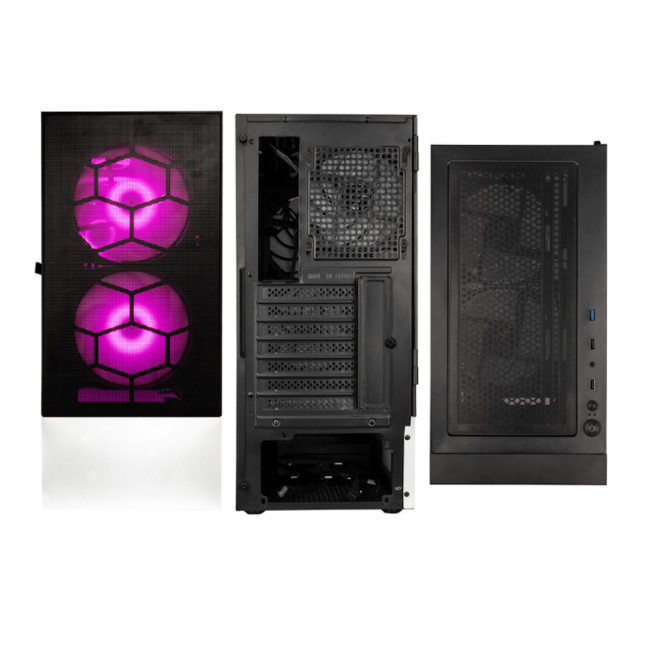 Kolink Observatory MX Mesh ARGB Midi Tower Gaming ATX PC Case - Black/White