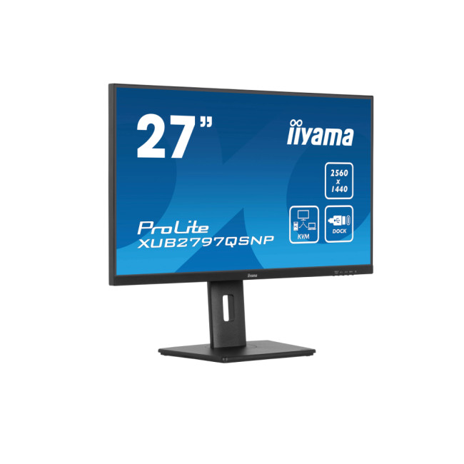 iiyama Prolite XUB2797QSNP-B1 27" IPS QHD USB-C 96W RJ45 Height Adjustable Docking Monitor