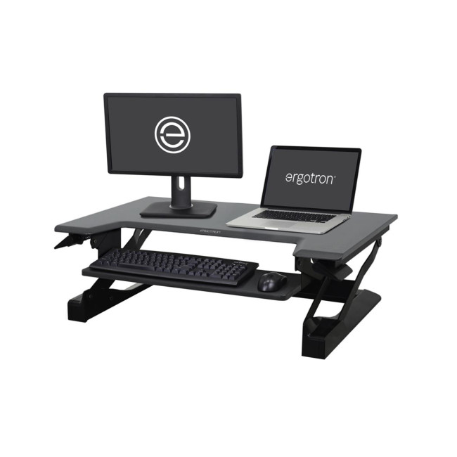 Ergotron WorkFit-T Standing Desk Workstation (black with grey surface)
