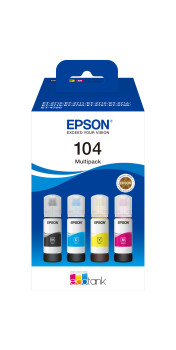 Epson EcoTank 4-Colour Multipack Black Cyan Magenta Yellow Ink Refills