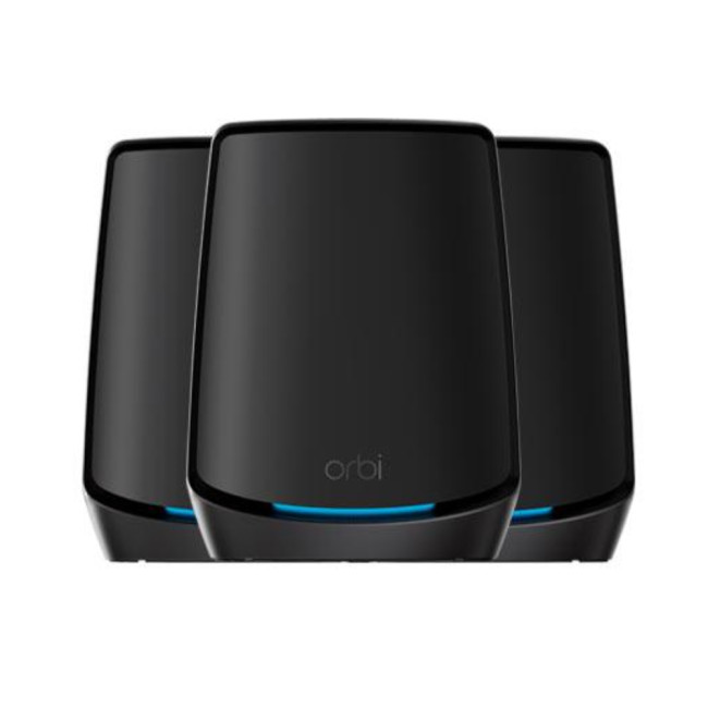 NETGEAR Orbi 860 Series Tri-Band WiFi 6 upto 6Gbps Mesh System 10 Gig Port with 1-year NETGEAR Armor included - Pack of 3
