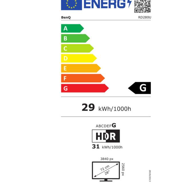 BenQ RD280U 28" IPS 4K USB-C Height adjustable Programming monitor with MoonHalo backlight Black