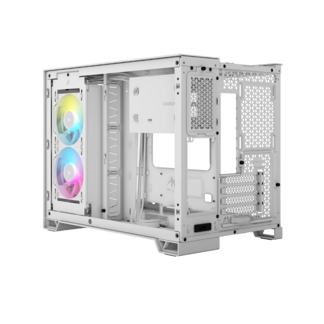 Corsair 2500X RGB Tempered Glass Mid Tower Gaming PC Case - White