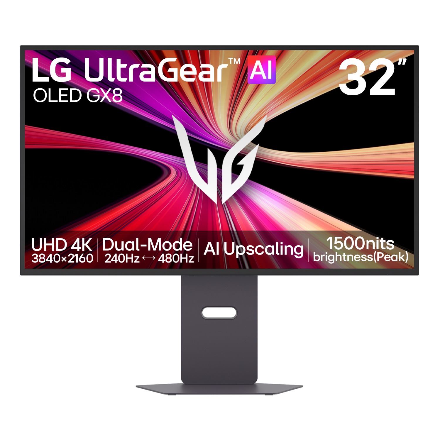LG UltraGear 32GX870B-B 31.5" 4K Ultra HD OLED 240Hz 0.03ms HDR500 USB-C Height Adjustable Gaming Monitor with Speakers