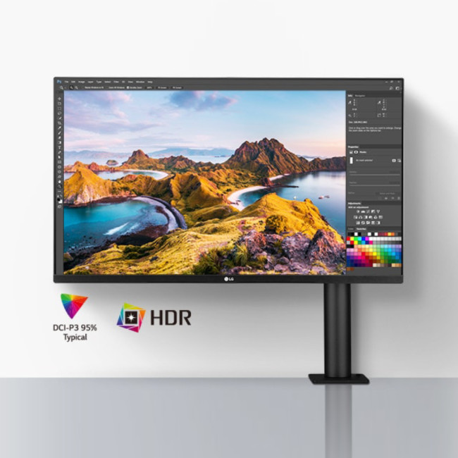 LG UltraFine Ergo 32UN880K-B.AEK 31.5" 4K Ultra HD 60Hz IPS HDMI Height Adjustable Monitor