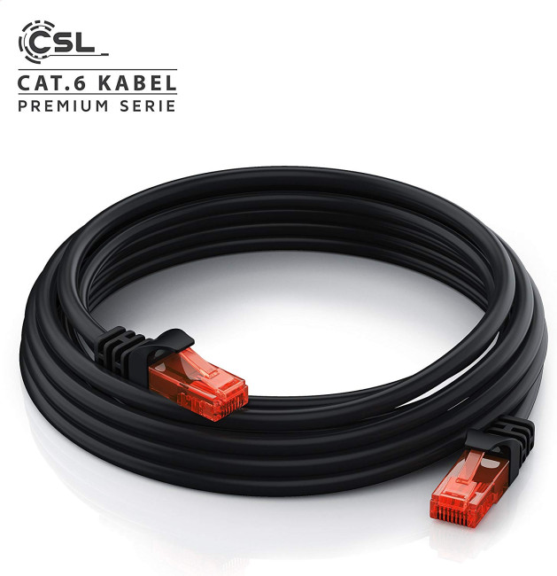 CSL-Computer CAT 6 RJ45 Ethernet LAN Cable Gigabit 1 Meter Length
