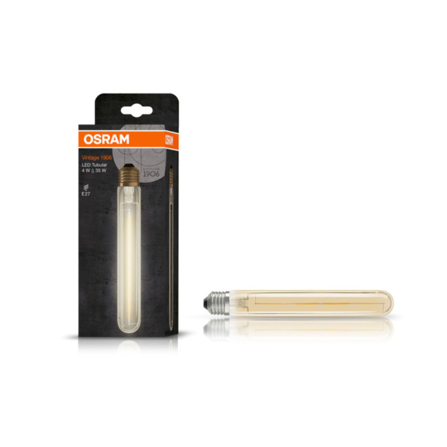 Osram Vintage 1906 Tubular 4 Watt E27 Gold Filament Bulb