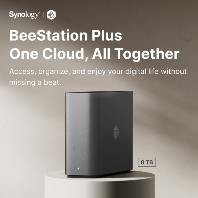 Synology BeeStation Plus 4GB RAM 8TB HDD Personal Cloud NAS Desktop Storage