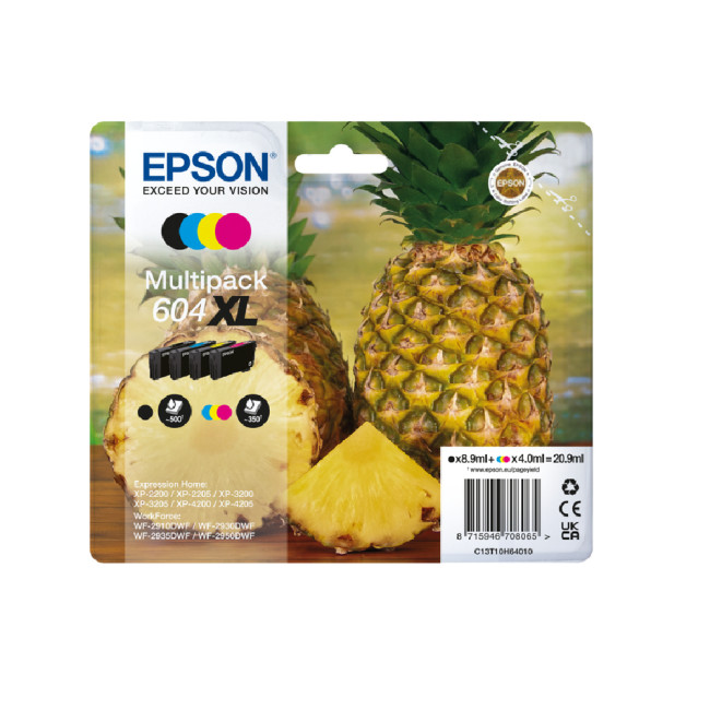 Epson C13T10H64010/604XL  500 pages + 3 x 350 pages Pack of4  Ink cartridge