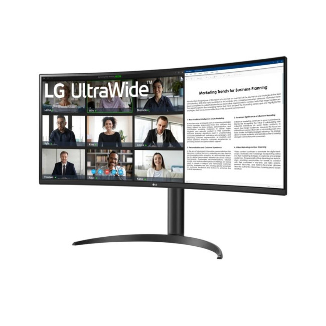 LG 34WR55QK-B 34" 3440 x 1440 Wide Quad HD 100Hz Curved Monitor