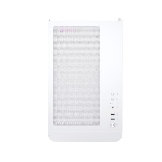 1st Player UV6 Tempered Glass Micro ATX Gaming Case - White with 3 RGB Fans