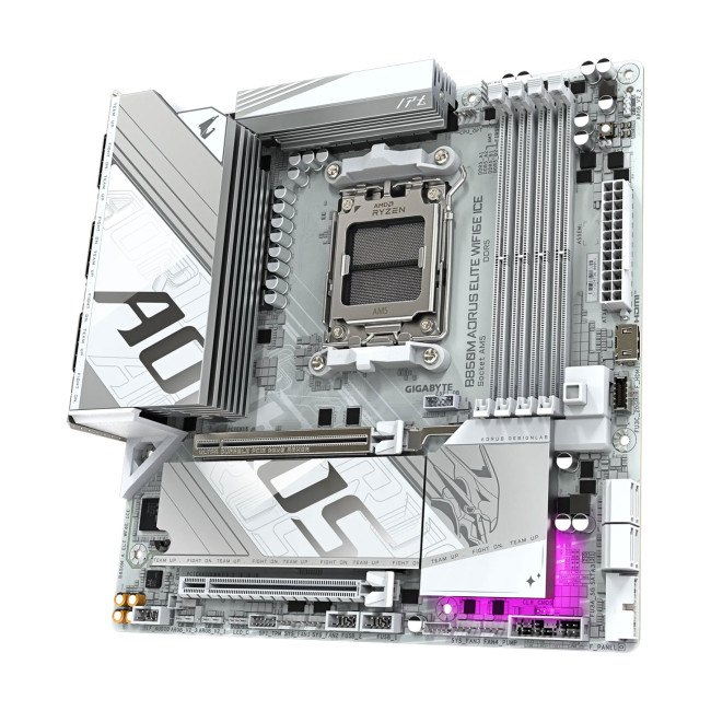 GIGABYTE B850M AORUS ELITE WiFi6E ICE Micro ATX AMD Socket AM5 Motherboard