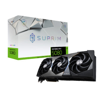 MSI GeForce RTX 5080 16G SUPRIM 16GB SOC Gaming Graphics Card - Silver