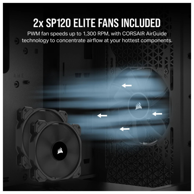 Corsair 3000D Airflow Mid Tower Tempered Glass ATX Gaming PC Case - Black