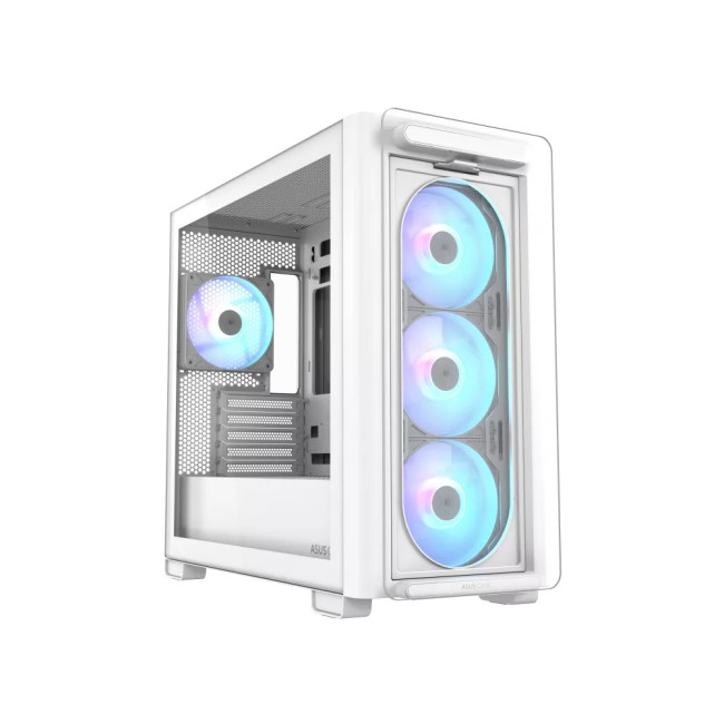 ASUS A23 PLUS RGB Tempered Glass Micro ATX Gaming Case - White