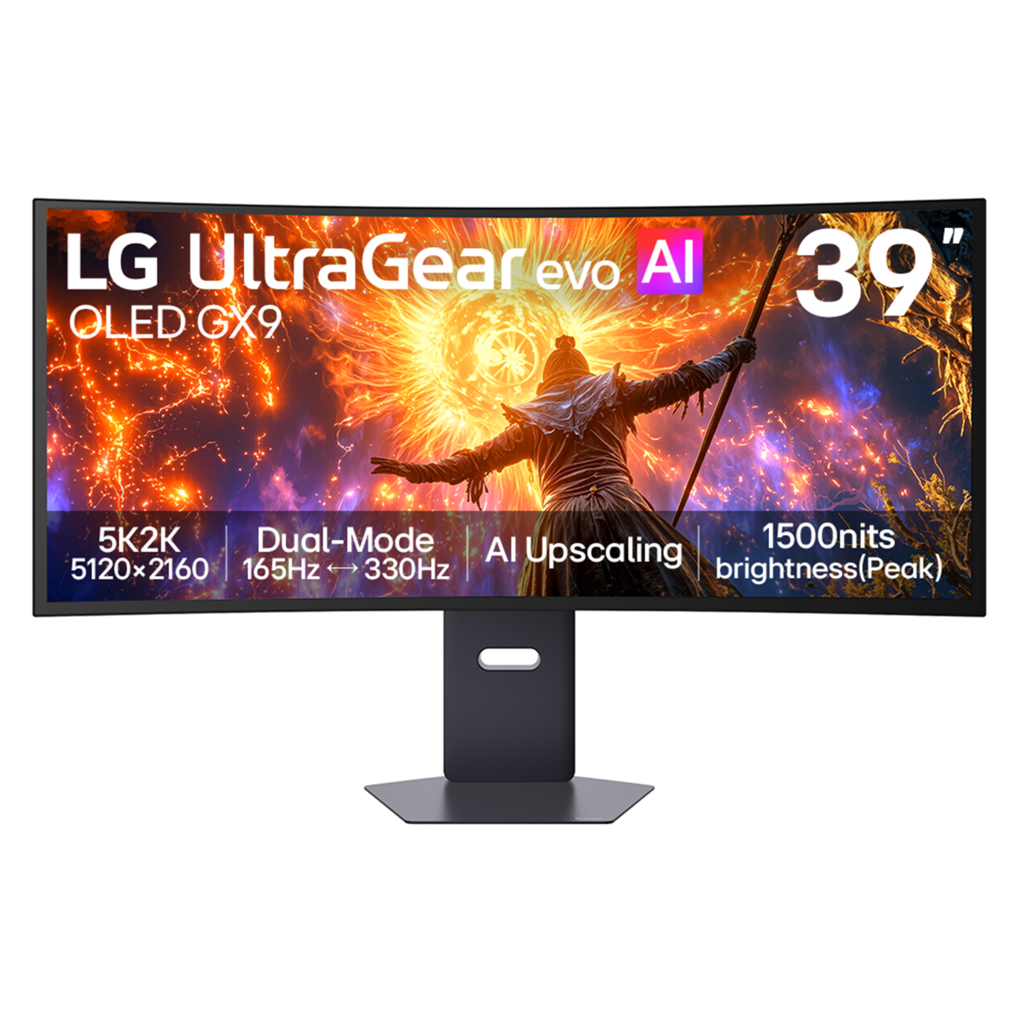 LG UltraGear 39GX950B evo GX9 39" 5K2K OLED USB-C Height Adjustable Curved Gaming Monitor with Speakers