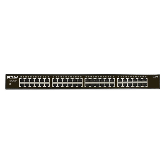 NETGEAR GS348 Unmanaged Gigabit Ethernet 48 Ports Network Switch - Black