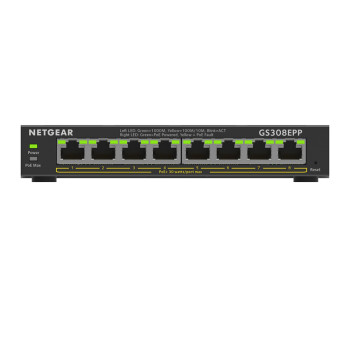 NETGEAR GS308EPP Managed Gigabit Ethernet 8 Ports Network Switch - Black