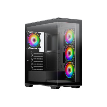 Vida Solus ARGB Tempered Glass Mid-Tower ATX Gaming PC Case - Black