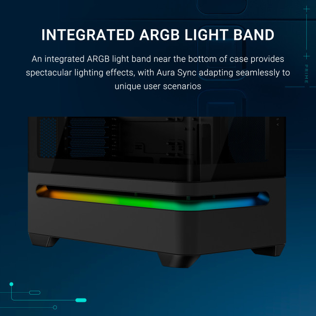 ASUS Prime AP202 ARGB Tempered Glass Micro ATX Gaming Case - Black