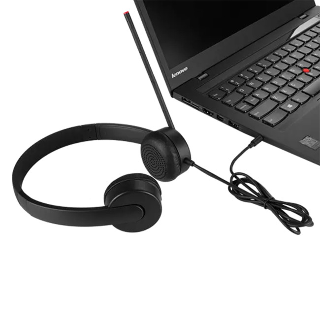 Lenovo Stereo Analog Head-band 3.5 mm Connector Headset Black