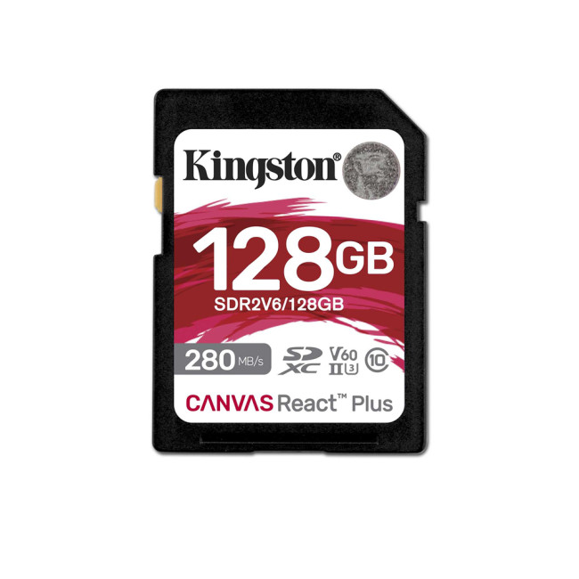 Kingston Technology Canvas React Plus SDXC 128GB UHS-II Class 10 Memory Card