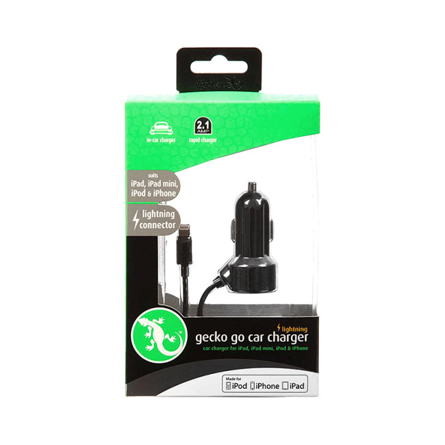 Gecko Wired Mobile Car Lightning Charger for Apple IPhone 6 Plus  - GG500027