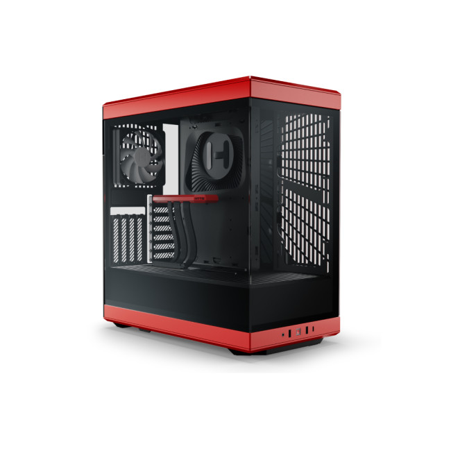 HYTE Y40 Mid Tower Panoramic Tempered Glass Gaming Case - Red & Black