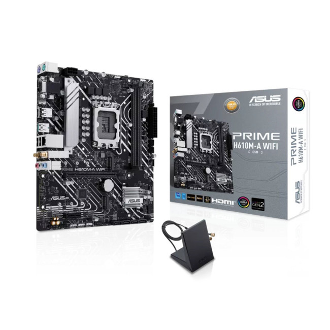 ASUS PRIME H610M-A WIFI Intel H610 LGA 1700 micro ATX Motherboard Aura Sync - 90MB1G00-M0EAY0