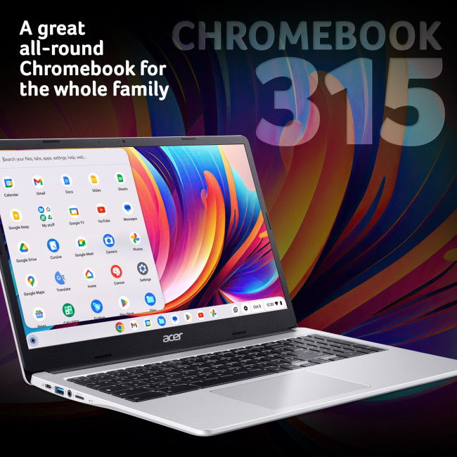 Acer Chromebook 315 CB315-4HT NX.KBAEK.001 Intel Celeron N4500 8GB RAM 128GB eMMC 15.6" Full HD Touchscreen ChromeOS Laptop