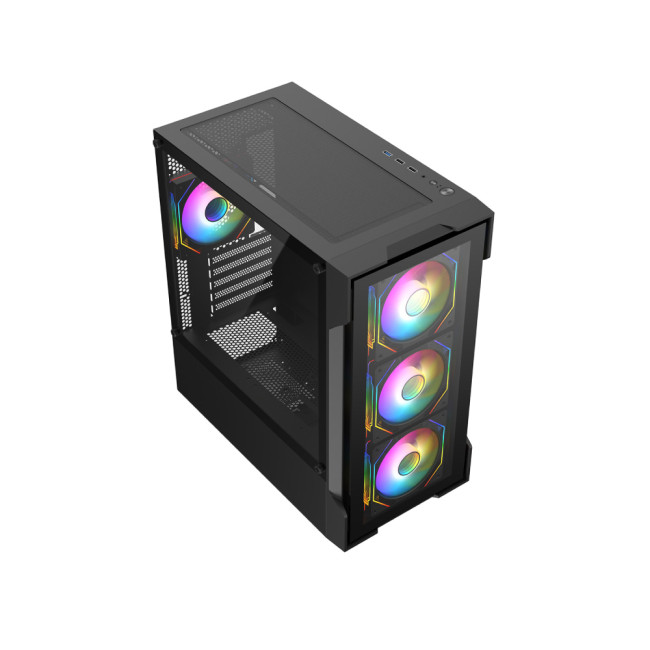 Bolt Black RGB Tempered Glass Micro ATX Gaming Case - Black