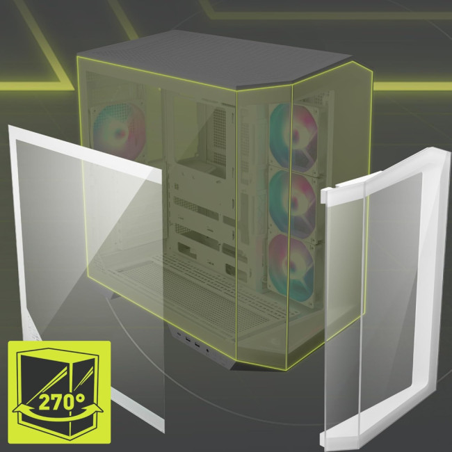 MSI MAG PANO 100R PZ Mid Tower Tempered Glass ATX Gaming PC Case - White