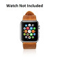 Jisoncase Genuine Leather Wrist Strap for Apple Watches with Free Adapter -Brown