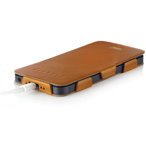 Pipetto Skinny Folio Leather Wallet Case for iPhone 5/5S Access to All Ports Tan