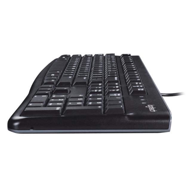 Refurbished - Logitech K120 German QWERTZ Corded USB Wired Keyboard - Black
