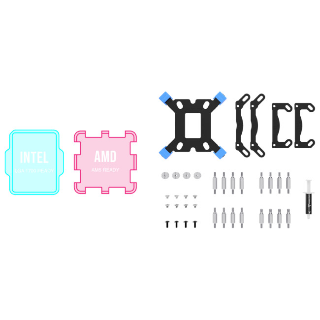 GAMDIAS AURA GL240 V2 White 240mm RGB All-in-One Liquid Cooler