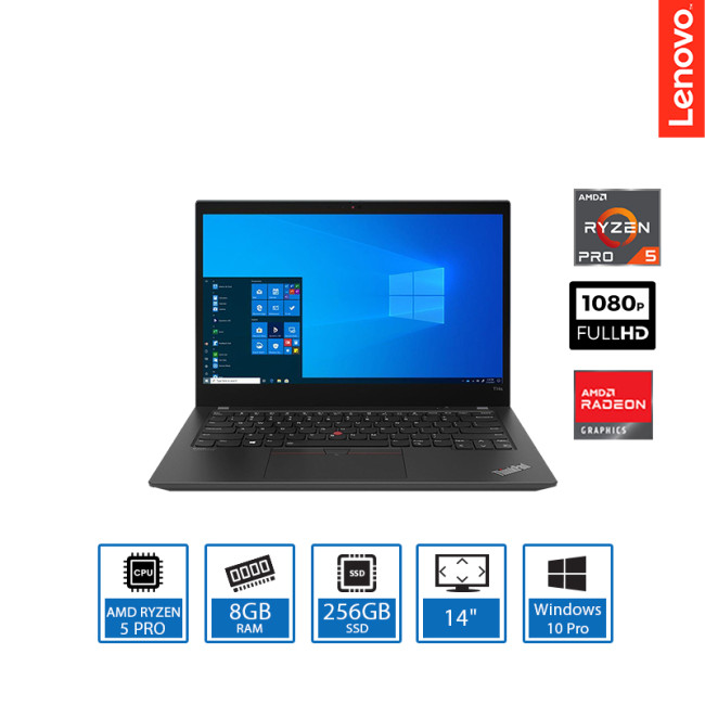 Refurbished Lenovo ThinkPad T14s Gen 1 AMD Ryzen 5 Pro 4650U 8GB RAM 256GB SSD 14" Windows 11 Pro Laptop