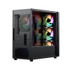 Vida Lucid Micro-ATX Tower Tempered Glass Gaming PC Case - Black