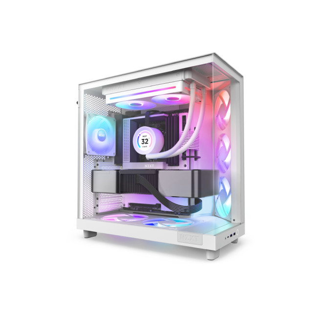 NZXT F240 RGB Unibody White 8 Pin PWM Pc Fan - 2 Fan Pack