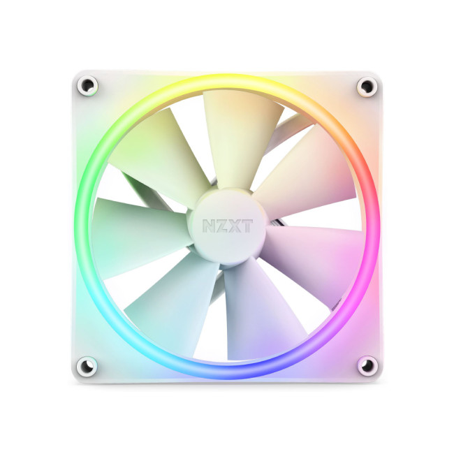 NZXT F140 RGB DUO White 4 Pin PWM Pc Fan - 2 Fan Pack