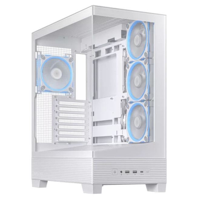 ASUS A31 PLUS TG ARGB Tempared Glass Mid Tower Gaming PC Case - White