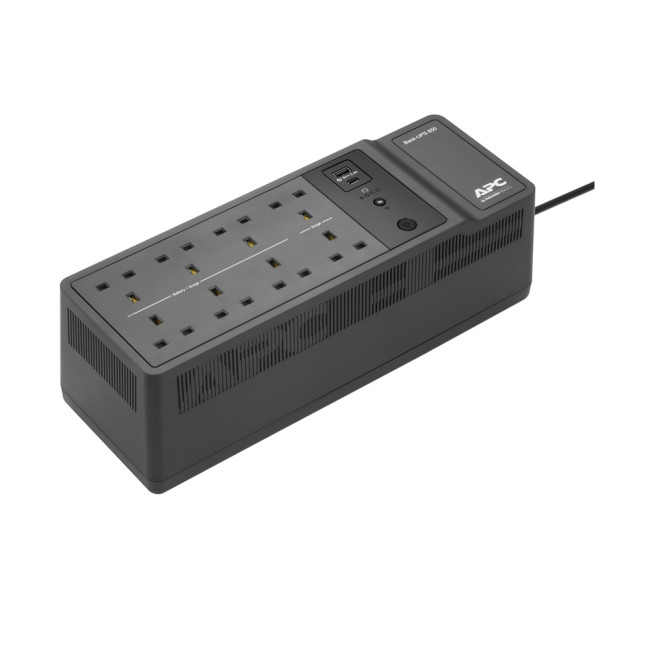 APC Back-UPS BE850G2-UK - 8x BS 1363 outlets, 850VA, 2 USB chargers, 1 USB data port