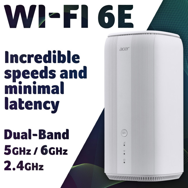 Acer Connect X6E Tri-band WiFi 6e 5G Wireless Router White