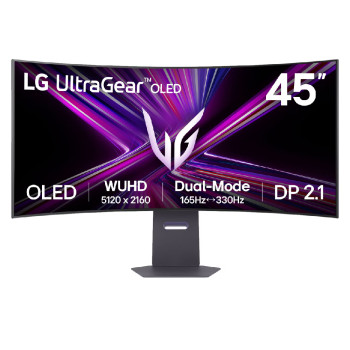 LG UltraGear evo 44.5" 5K2K Ultra HD OLED 165Hz 0.03ms USB-C FreeSync Height Adjustable Curved Gaming Monitor with Speakers