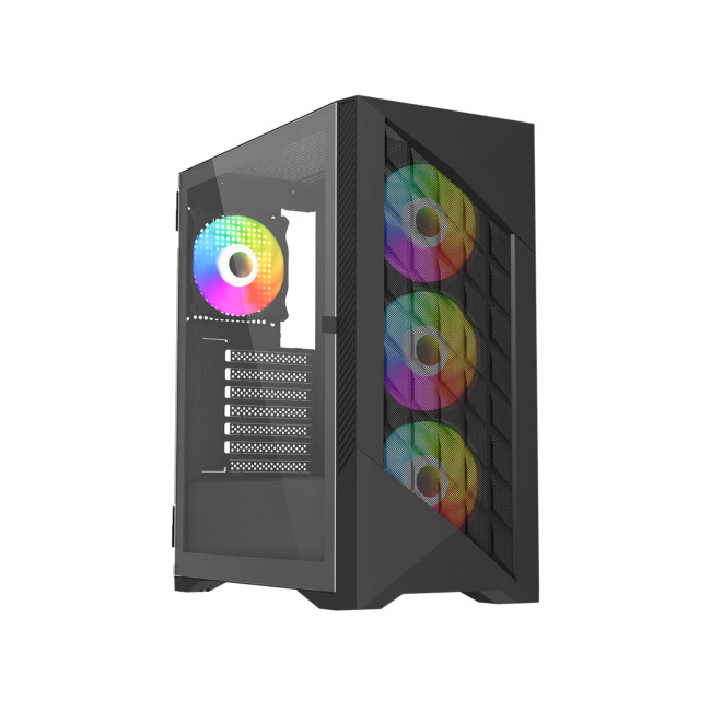 Vida Typhoon ATX ARGB Tempered Glass Gaming PC Case - Black