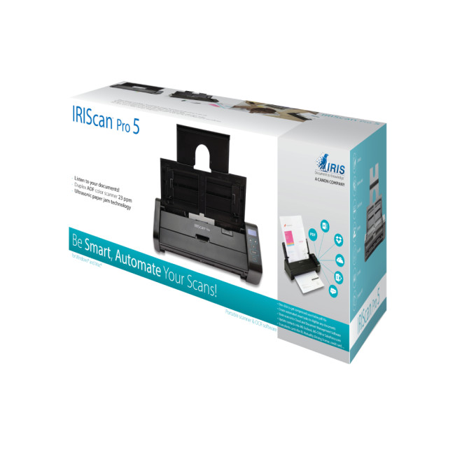 IRIScan Pro 5 CIS Sensor 600 x 600 DPI USB ADF Scanner Black